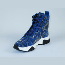 Mens High Top Shoes By FIESSO AURELIO GARCIA,Spikes Rhine stones 2412 Navy Blue image 4