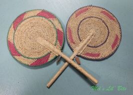 Rush and Reed Ghanan Hand Woven Fans Set of 2 - $54.00