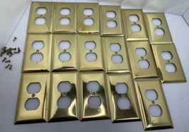 Brass Wall Plug Outlet Covers VTG Lot Of 17 With Screws See Photos For C... - £24.11 GBP