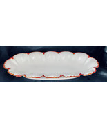 Haviland France Limoges Missouri Glass Co. White Porcelain Oval Dish red... - £29.70 GBP