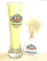 Erdinger Weissbrau Erding Weissbier Weizen German Beer Glass &amp; Schnapps Bottle - £16.04 GBP