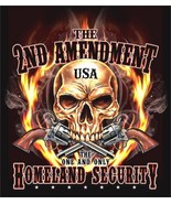 2ND AMENDMENT USA HOMELAND SECURITY XLG TEE SHIRT skull gun control pist... - $12.97 CAD