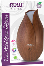 Now Foods Solutions Ultrasonic Faux Wood Grain Oil Diffuser 1 Piece BPA-Free - £26.63 GBP