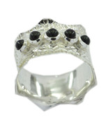Black Onyx 92.5 Sterling Silver Ring Natural Jewelry For New Year Gift US - $14.26