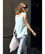 Celeb Inspired Mint Green Ladies Sleeveless Loose Fitting Camisole Tops ... - $20.49 CAD