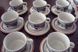 Bavaria- Germany-Oeslaue GOEBEL CHINA 8 MUGS AND SAUCERS COUNTRY PATTERN - $123.75