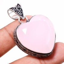 Rose Quartz Vintage Style Oval Cut Gemstone Ethnic Pendant Jewelry 1.90&quot; SA 2324 - £6.12 GBP