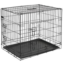 @Pet Dog Transport Crate Metal 63x44x50.5 cm Black 15001 - £36.21 GBP