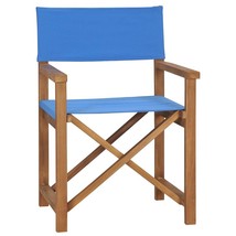 Director&#39;s Chair Solid Teak Wood Blue - £71.73 GBP