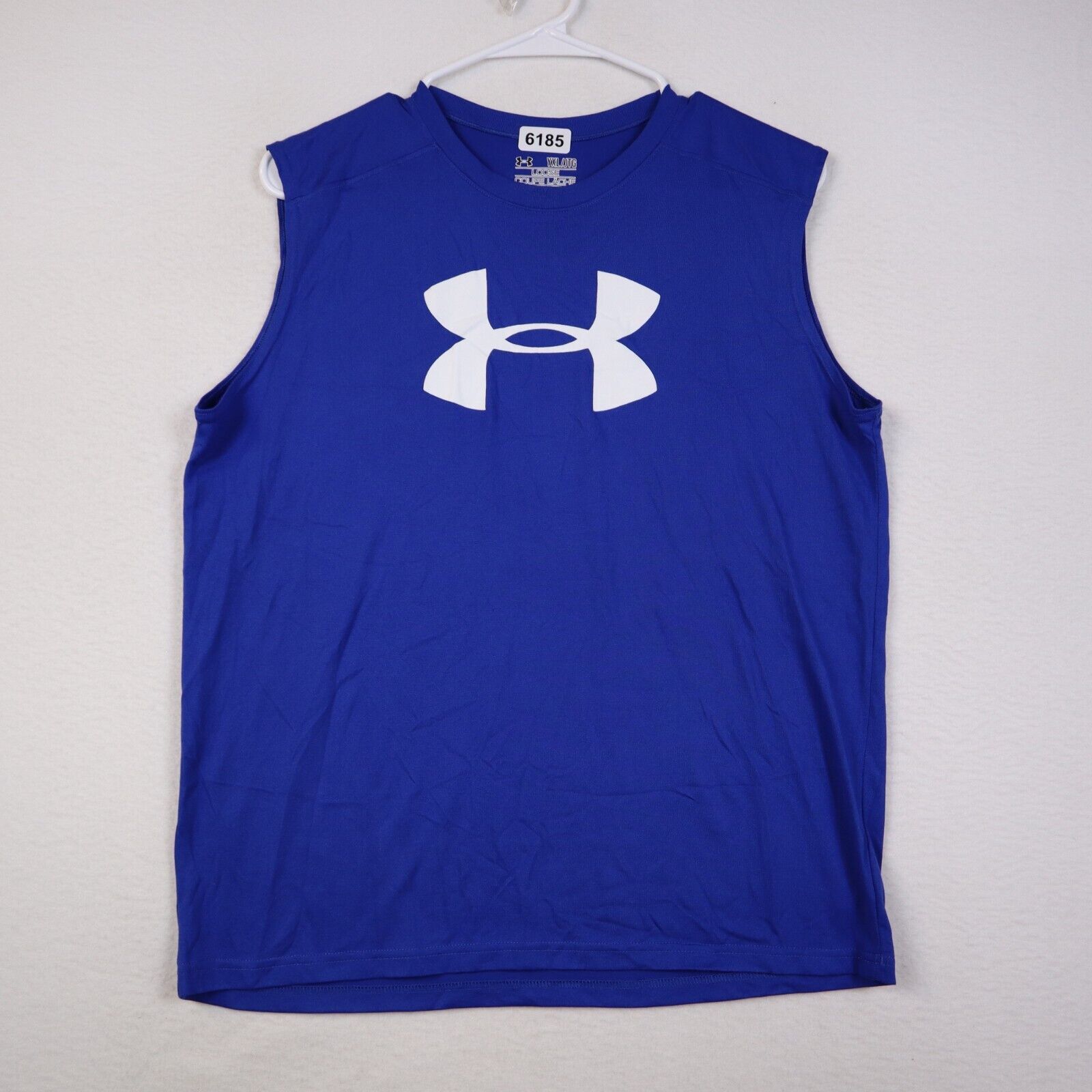 Primary image for Youth Under Armour Boys Tank Top Blue Shirt YXL Youth XLarge Loose Heat Gear