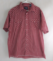 Vintage Wrangler Western Shirts Men&#39;s Red Pearl Snap Shirt Size 2XT - £18.93 GBP