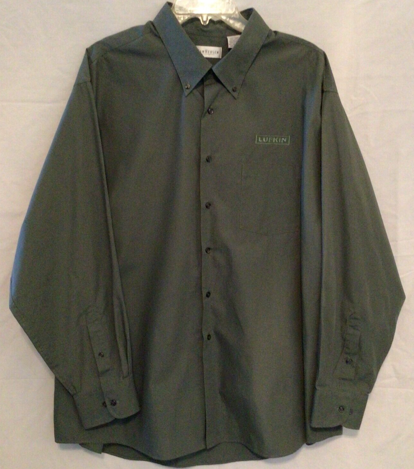 Primary image for Lufkin Oil TX Van Heusen Dress Shirt XXL 18.5-19 Cotton Poly Long Sleeve ~888A