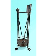 Fireplace Tools Wrought Twisted Iron Set Holder Rustic Unique w/Tongs &amp; ... - $1,810.80 MXN