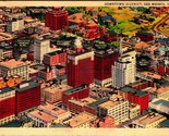 Downtown District Aerial Des Moines Iowa IA Linen Postcard - $3.91