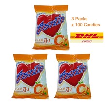 300 Tabs Heartbeat Orange Flavor with Vitamin C Powder Filling Candy (3 Bags) - £34.99 GBP