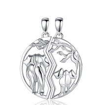 925 Sterling Silver Elephant Best Friends friendship Pendants Necklace For 2 Pcs - £31.06 GBP