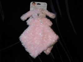 Blankets & Beyond Pink Rose Swirl Baby Bunny Rabbit Security Blankie New! - $27.71