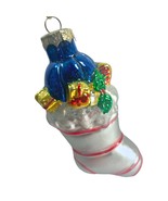 Thomas Pacconi Museum Series White Red Stocking Gifts Ball Ornament Glas... - £10.19 GBP