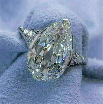 Gorgeous Engagement Ring 4.00Ct Pear Cut Diamond 14k White Gold Finish Size 9.5 - £89.18 GBP