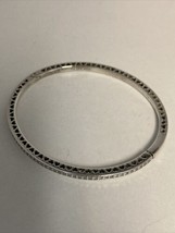 Pandora Ale Heart Enamel Cz Sterling Bangle Hinged Bracelet Needs Repair! Read! - £27.26 GBP