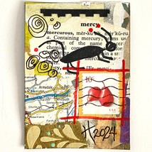 ACEO Original Mixed Media Art US Postage Stamp Tristina Dietz Elmes ATC - £11.95 GBP