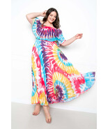 Women&#39;s Tie Dye Off Shoulder Pleated Maxi Dress - $1,583.19 MXN