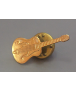 Guitar Lapel Pin Musician Gold Tone Tie Tack Brooch Small - $20.81 CAD