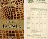 Hotel Impala Brochure Lisbon Portugal 1960&#39;s Lisboa Rua Filipe Folque - $11.88