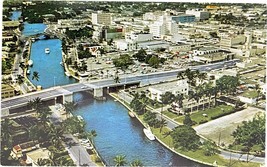 Bridge over New River and 3rd Avenue, Ft. Lauderdale, Florida vintage postcard - £9.58 GBP