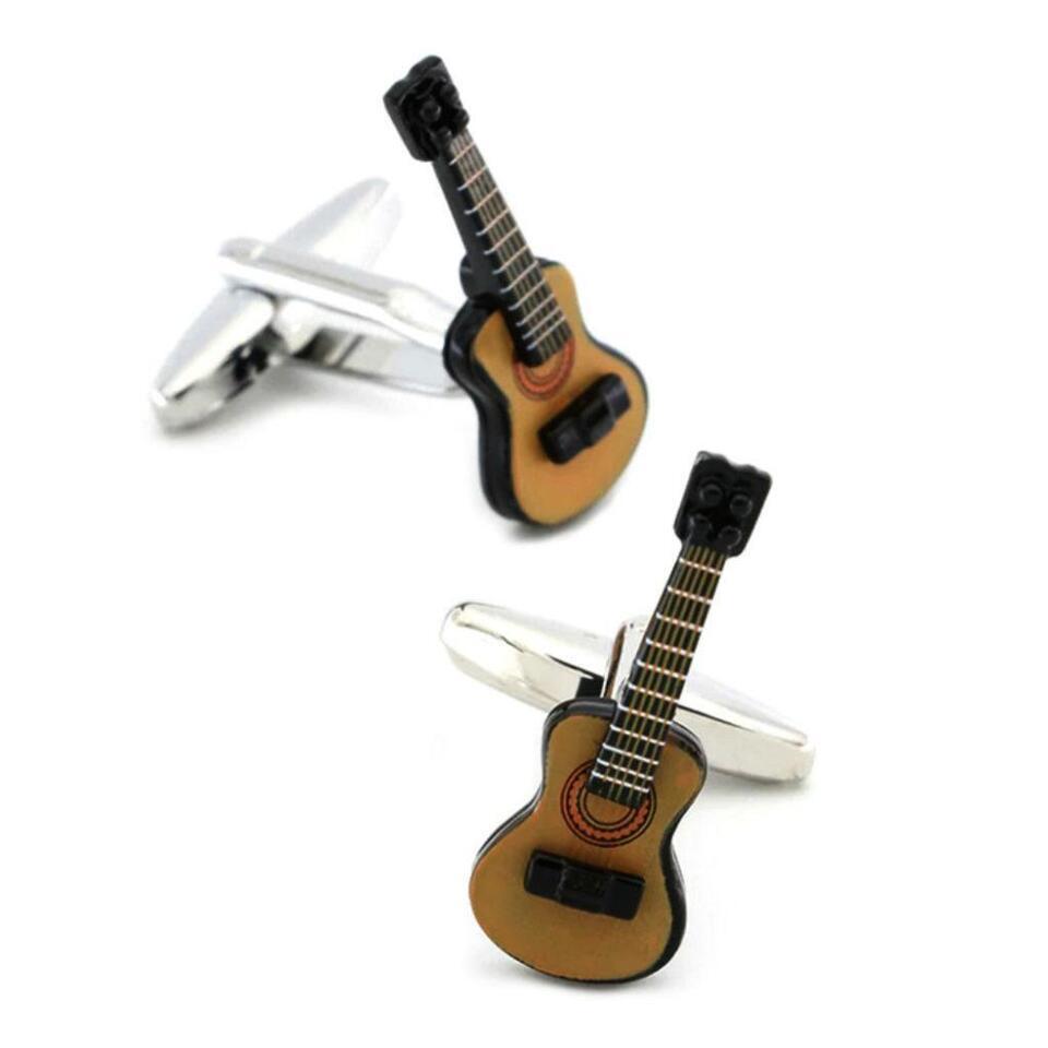 GUITAR CUFFLINKS Novelty Acoustic Instrument Music Musician NEW w GIFT BAG - $13.95