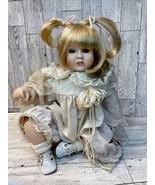 Vintage 1996 Brinn&#39;s Pouting Priscilla Crying Blonde Porcelain Doll Skin... - £15.18 GBP