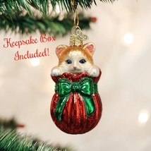 Letting Cat Out Of The Bag Old World Christmas Blown Glass Collectible Ornament - £16.02 GBP