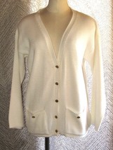 Vintage A Sweet Tree Original Womens White Button Up Cardigan With Metal... - £23.37 GBP