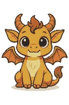 Beautiful cute animal with wings - Cross Stitch Pattern PDF - Instant Do... - $5.00