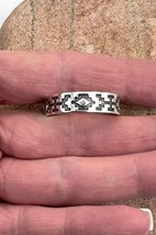 Wheeler Southwest Navajo Style Rug Pattern Sterling Silver Mens Band Ring 12.75 - £28.76 GBP