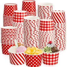 120 Pack Christmas Cups Red Plaid Bowl Ice Cream Cups Disposable Dessert Bowl 9  - £39.80 GBP