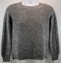 L) Women&#39;s SO Heritage Acrylic Gray Pullover Sweater Large - $12.86