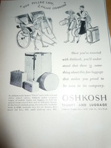 Vintage Oshkosh Trunks and Luggage Oriental Cartoon Print Magazine Adver... - $4.99