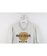 Vtg 90s Hard Rock Cafe Womens Size Large Distressed Malta T-Shirt Heathe... - $551.59 MXN