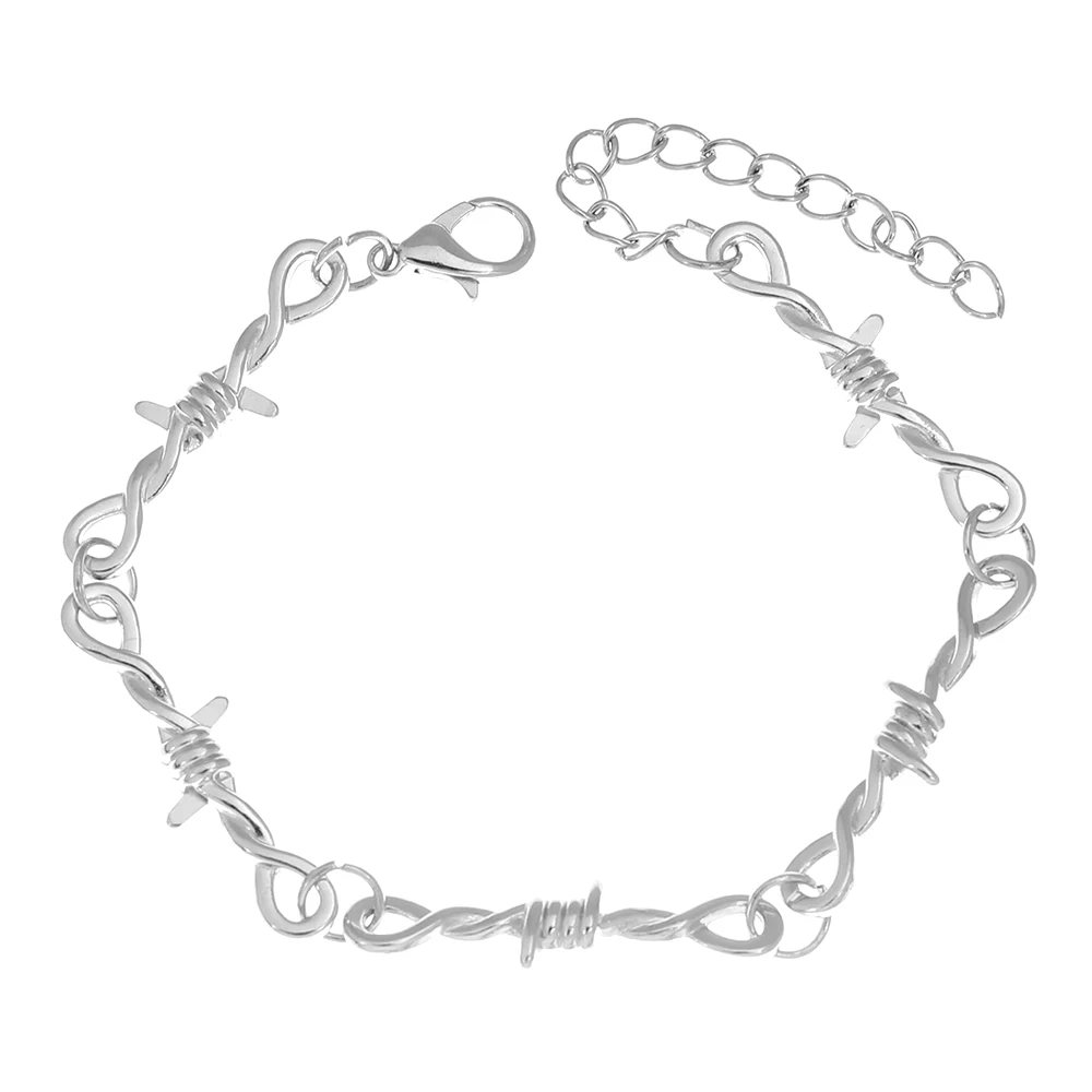 Small Wire Brambles Bracelets On Hand For Women Men Hip-hop Jewelry Gothic Punk  - £14.47 GBP