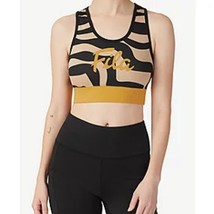Fila Assure Bra Light Support Sports Bra-Sw231122 Zebra Print Yellow Medium - $23.38