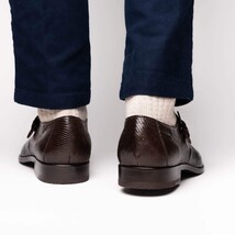 Genuine caiman crocodile and lizard Shoes Toluca Brown image 8
