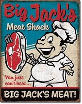 Big Jacks Meat Shack Funny Humor Retro Kitchen Wall Art Decor Metal Tin ... - £12.73 GBP