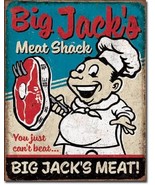 Big Jacks Meat Shack Funny Humor Retro Kitchen Wall Art Decor Metal Tin ... - £12.63 GBP
