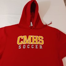 Jerzees NuBlend CMHS SOCCER Men's L Cotton Blend Red Hoodie Pullover Sweatshirt image 6