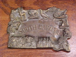 South Dakota State Shaped Metal Souvenir Ashtray, Made in Japan - $8.95