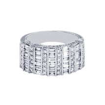  Baguette &amp; Round Cut Diamond Ring in White Gold  - £1,729.98 GBP