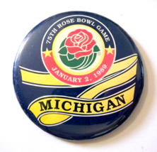 1989 University of Michigan Wolverine 75th Rose Bowl Game 3 1/4&quot; Pinback Button - $19.75