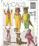 McCall&#39;s Pattern 5620 Halloween Babes Bunny Dragon More Toddler Size 3 Cut - £3.51 GBP