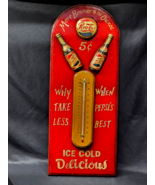 Vintage Retro PEPSI COLA Thermometer Working / Raised Shadow Wood 24&quot; x ... - €53,89 EUR